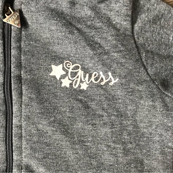 4/$25 Baby Girl Guess Zip Up Sweater 12 Month grey and pink - Picture 4 of 5